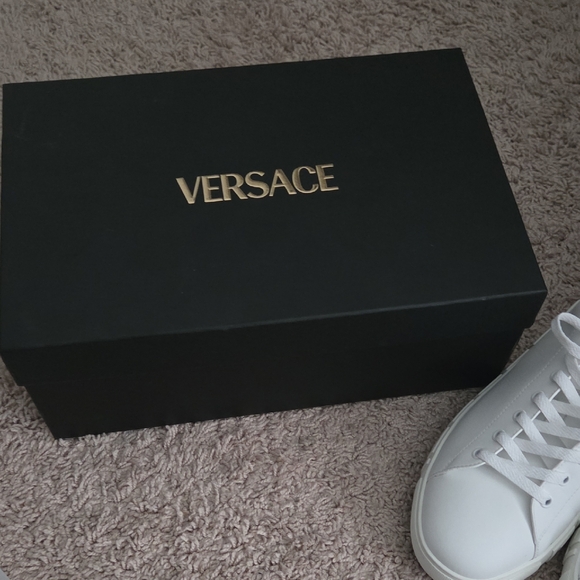 Versace Classic White Leather Sneakers - Picture 2 of 10